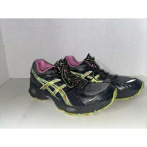 ASICS Womens 7 Black Green Pink Gel Nimbus 14 Athletic Running Shoes T291N